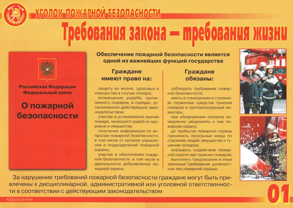Комплект плакатов "Уголок пожарной безопасности" (9 шт., А3)
