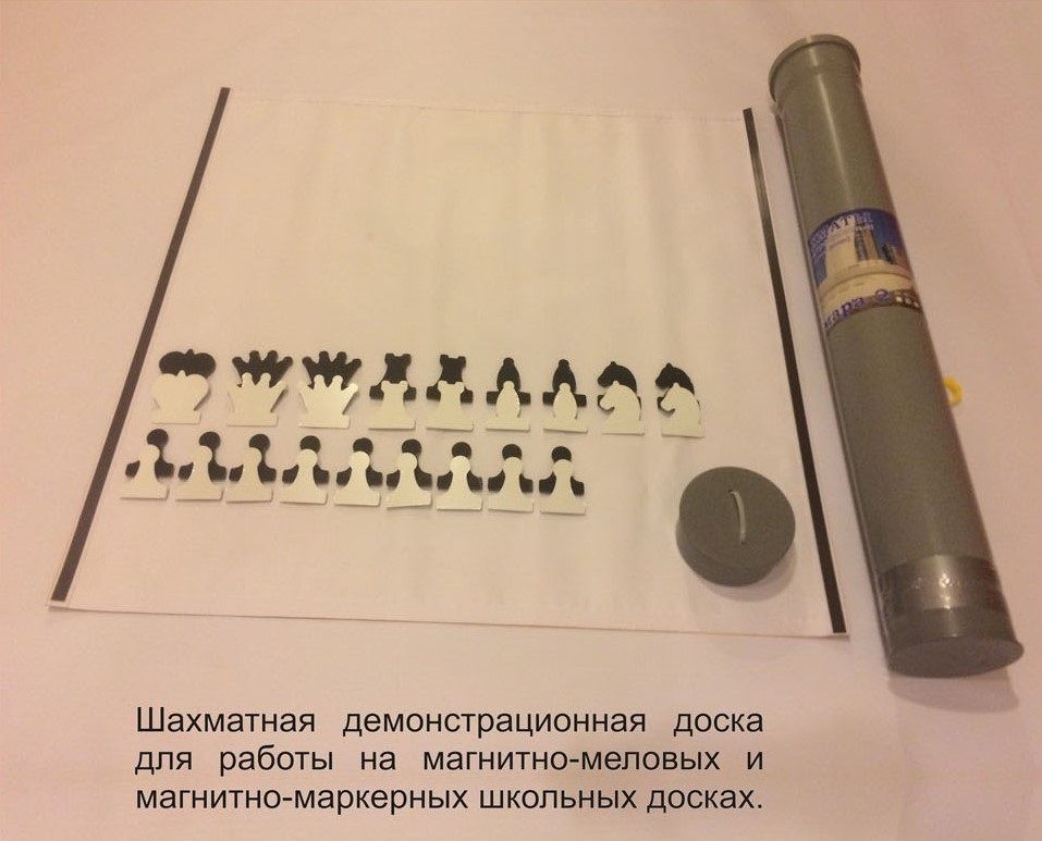 Доска шахматная демонстрационная школьная 80х80см (в тубе)