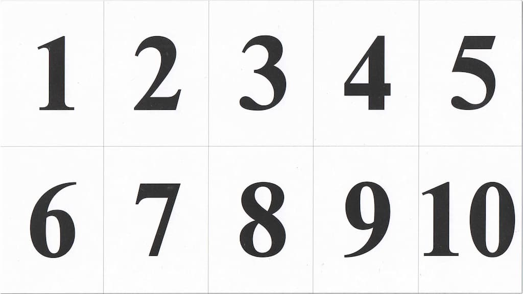 Набор цифр от 1 до 10 (картон)