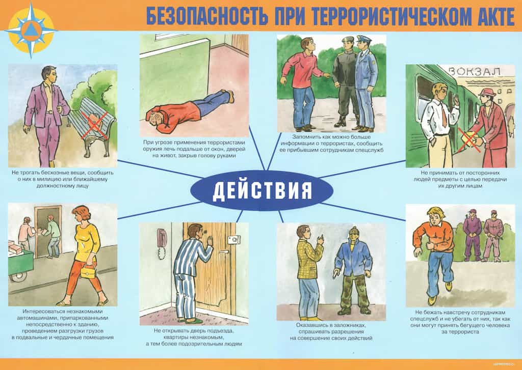 Комплект плакатов "Обеспечение личной безопасности в экстремальных ситуациях" (11 шт., А3)