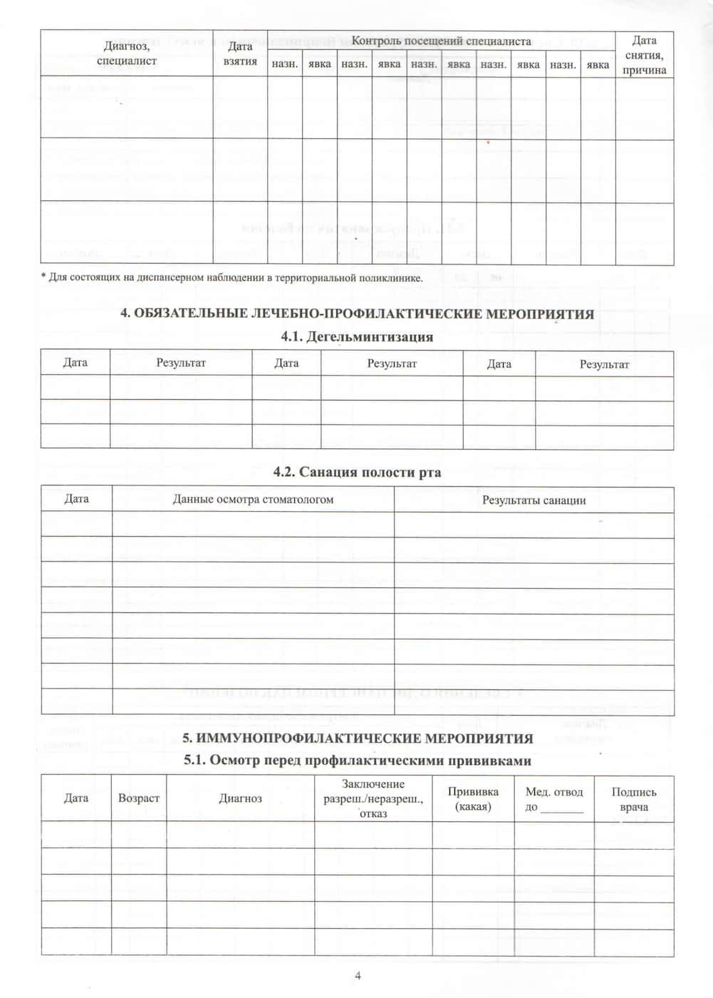 Медицинская карта ребенка (школьника). Форма 026/у-2000