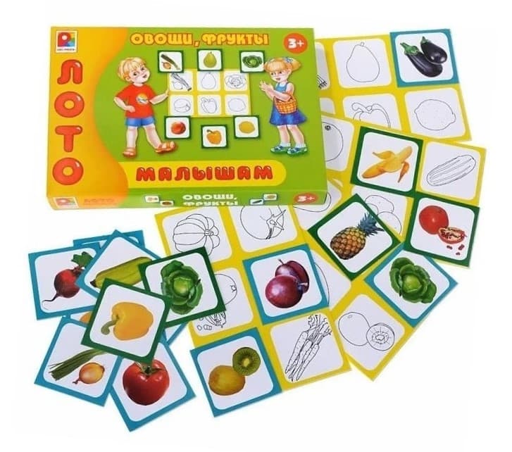 Развивающая игра "Лото малышам. Овощи, фрукты"
