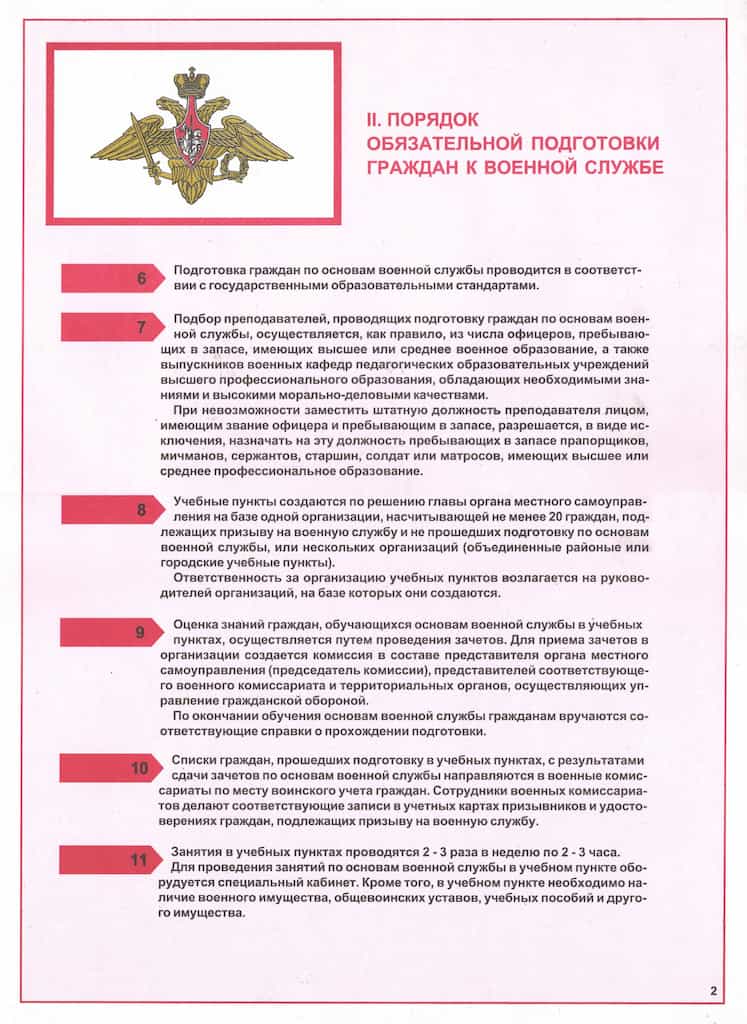 Комплект плакатов "Положение о подготовке граждан РФ к военной службе" (7 шт., А3)