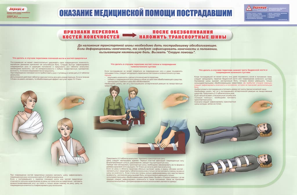 Комплект плакатов "Оказание первой медицинской помощи пострадавшим" (5 шт., А1)