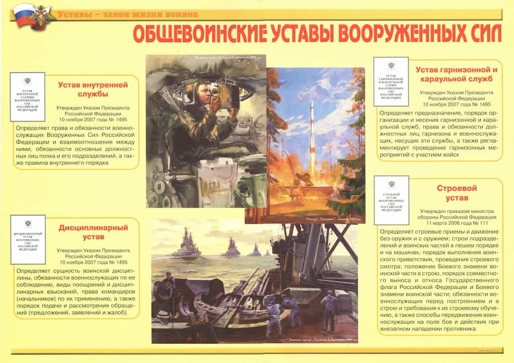 Комплект плакатов "Уставы - закон жизни воинов" (11 шт., А3)