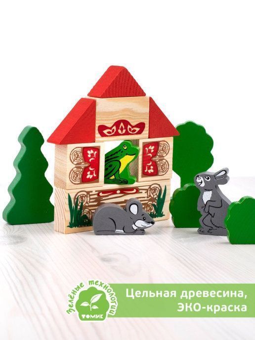 Конструктор деревянный "Сказки - Теремок" 17 деталей