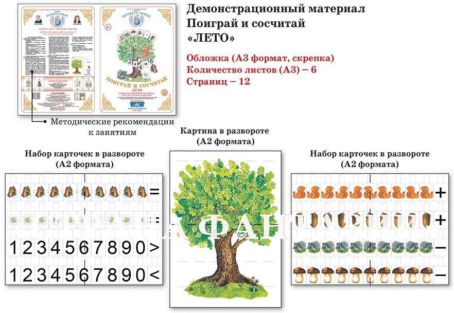 Демонстрационный материал Поиграй и сосчитай "Лето" 