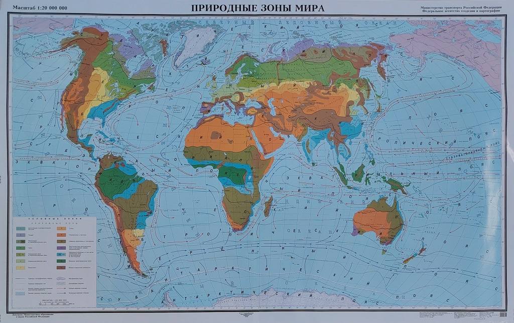Карта "Природные зоны мира" (111х175см, лам.)