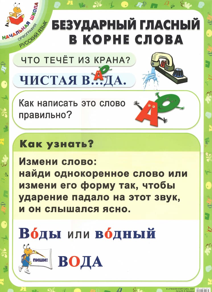 Комплект таблиц по русскому языку для 1-4 класса (37 шт., 40х60см)