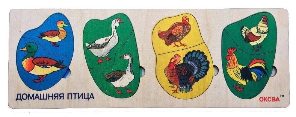 Развивающая игра "Домашняя птица" (доска Сегена)