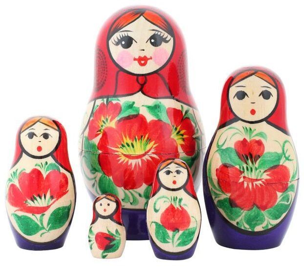 Матрешка вятская 5 пр. сувенирная расписная