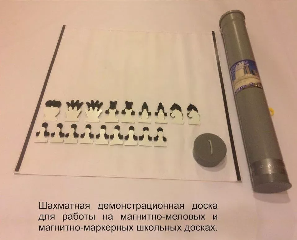 Доска шахматная демонстрационная школьная 80х80см (в тубе)